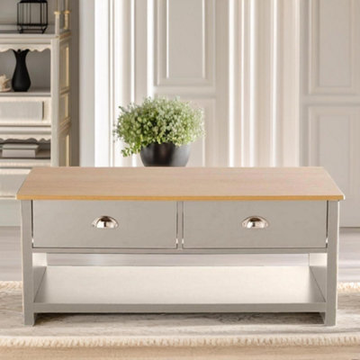 Rackhams Grey Coffee Table With 2 Drawers - Image 3