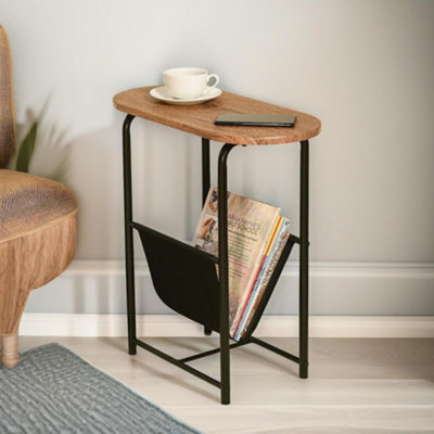 Rafaelo Mobilia Brown Industrial Side Table With Magazine Holder - Image 3