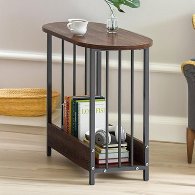Pirlo Plush 2 Tier Narrow Side Table Brown from B&Q