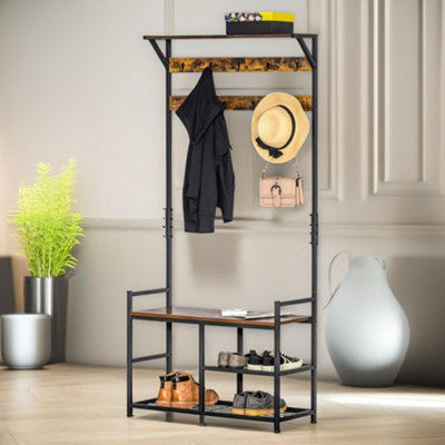 Pirlo Plush Industrial 180Cm Tall Coat Stand With 9 Hooks from B&Q