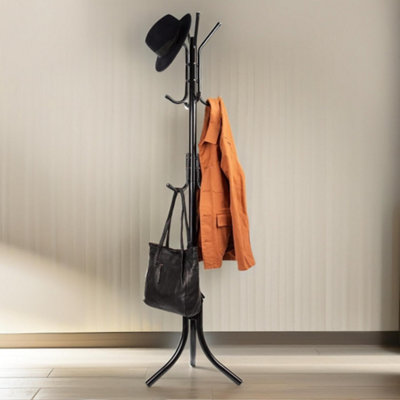 Rackhams Black Metal Coat Stand With 12 Hooks - Image 3