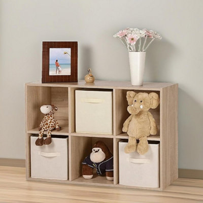 Pirlo Plush 6 Cube Storage Unit Bookcase Oak from B&Q