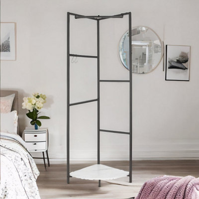 Pirlo Plush Unisex Black Heavy Duty Metal Coat Stand With Shelf In 10Kg - Image 3