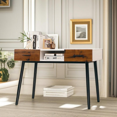 Pirlo Plush Unisex Black Drawer Console Accent Table Hallway Living Room Furniture In Size 2 - Image 3