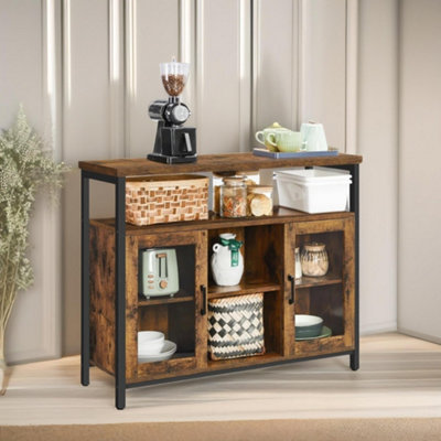 Rackhams Brown Kitchen Sideboard Buffet Cabinet Industrial Rustic Furniture - Image 3