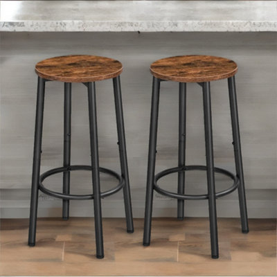 Rackhams Brown/Black Set Of 2 Bar Stools - Image 3