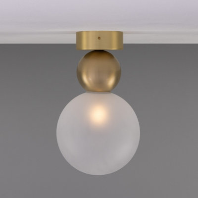 Luminosa Lighting Light Luminosa Ing Luminosa Helena Globe Ceiling Satin Brass, Frosted 15Cm