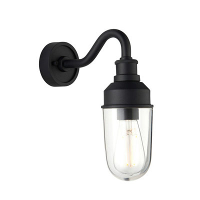 B&Q -  Luminosa Monza Outdoor Wall Lantern Matt BlackClear Glass