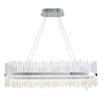 B&Q -  Luminosa Trapani Bar Pendant Ceiling Light Chrome PlateClear Glass
