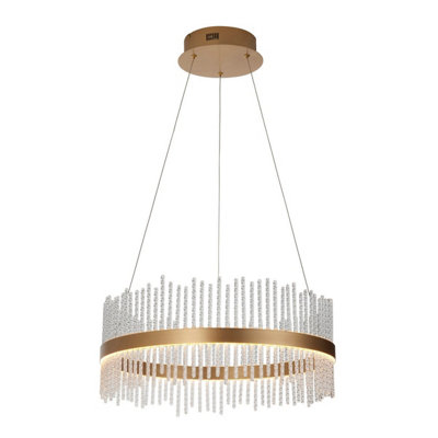 B&Q -  Luminosa Trapani Pendant Ceiling Light Brushed Gold PlatedClear Glass