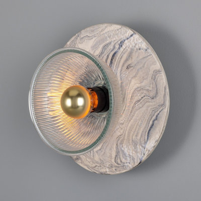 Luminosa Lighting Light/Black Luminosa Ing Luminosa Soraya Ceramic Wall Marbled, Matt 15.5Cm