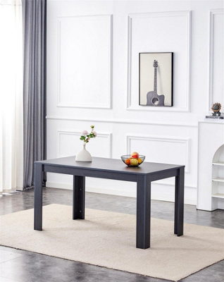 B&Q -  Dining Table Dark Grey Wood Kitchen Place For 4 SeatsDining Table Only (Dark Grey H 75 X L 117 X W 77 Cm)