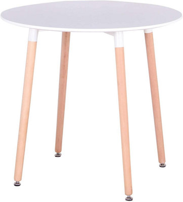 B&Q -  Dining Table White Wood Kitchen Place For 4 SeatsDining Table Only
