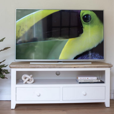 Statement Furniture Florence White Tv Stand With 2 Drawers And Shelf from B&Q