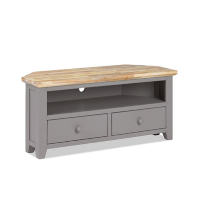 Statement Furniture Florence Dove Grey Corner Tv Unit With 2 Drawers And Shelf from B&Q