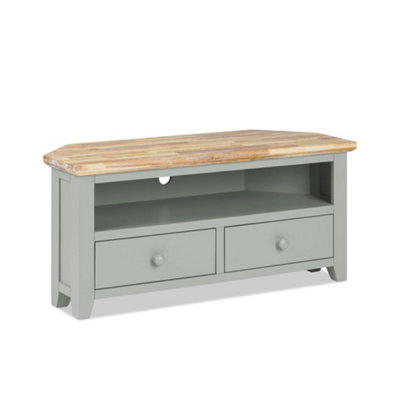 Statement Furniture Florence Sage Green Corner Tv Unit With 2 Drawers And Shelf from B&Q