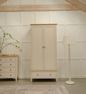 B&Q -  Pembroke Double Wardrobe With Oak TopPebble
