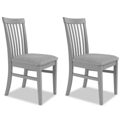 Statement Furniture Florence Highback Upholstered Chairs Set Of 2 - Dove Grey