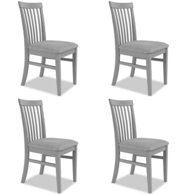Statement Furniture Florence Highback Upholstered Chairs Set Of 4 - Dove Grey