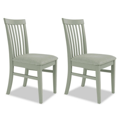 B&Q -  Florence Highback Upholstered Chairs Set Of 2Sage Green