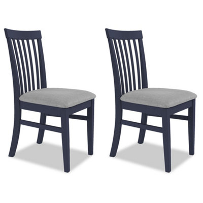 B&Q -  Florence Highback Upholstered Chairs Set Of 2Navy Blue