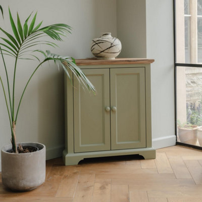 Statement Furniture Florence Corner Sideboard With Cupboard - Sage Green
