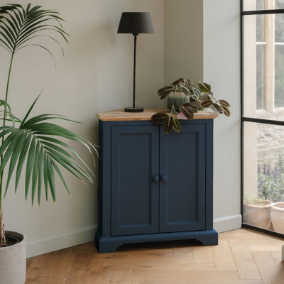 Statement Furniture Florence Corner Sideboard With Cupboard - Navy Blue
