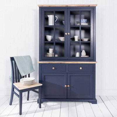 B&Q -  Florence Glass Door Display CabinetNavy Blue Dresser