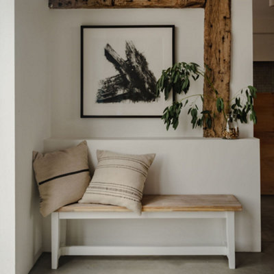 Statement Furniture White Florence Solid Acacia Hardwood Dining Bench 140Cm Long - Image 3