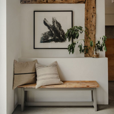 Statement Furniture Unisex Light Grey Florence Solid Acacia Hardwood Dining Bench In 140Cm - Image 3