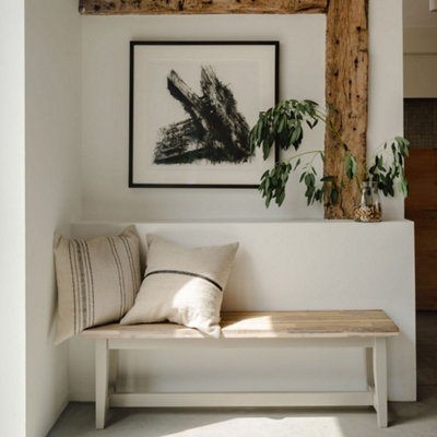 Rackhams Beige Florence Solid Acacia Hardwood Dining Bench 140Cm Long - Truffle, - Image 4