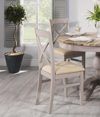 B&Q -  Florence Crossback Upholstered Seat Dining ChairTruffle