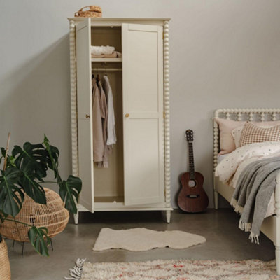 Statement Furniture Cream Cromwell Double Wardrobe With Shelf And Hanging Rail - Linen, - Image 4