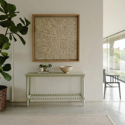 B&Q -  Cromwell Console Table With Bobbin Design In Pale OliveLarge