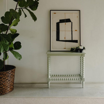 B&Q -  Cromwell Console Table In Pale Olive With Bobbin DesignSmall