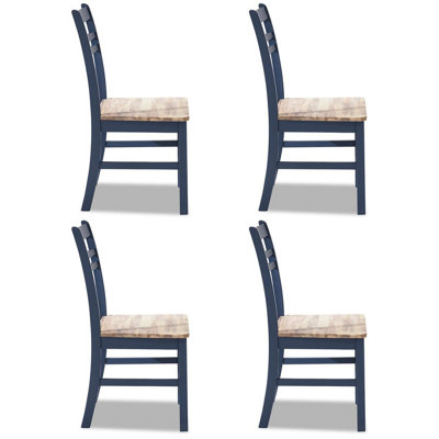 B&Q -  Florence Country Style Wooden Chairs Set Of 4Navy Blue