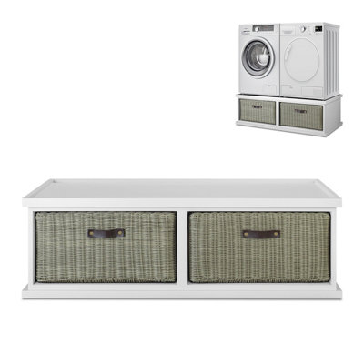 Statement Furniture Tetbury Washing Machine And Dryer StandDouble Appliance PedestalWhite from B&Q