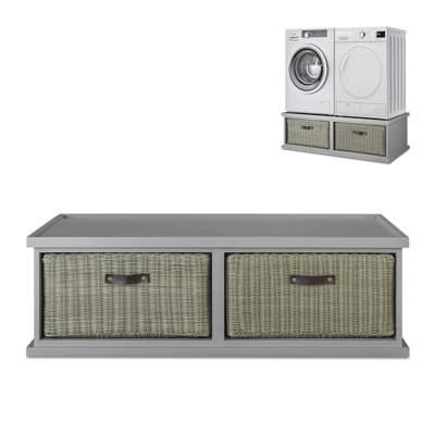 Statement Furniture Tetbury Double Washing Machine And Dryer StandDove Grey from B&Q