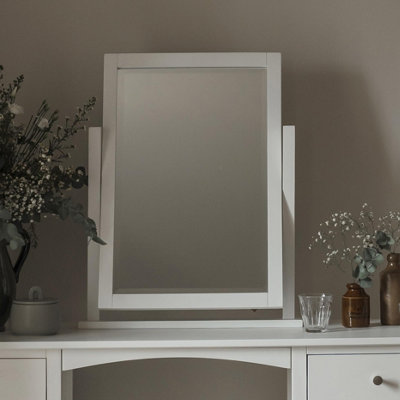 Statement Furniture Edward Hopper Modern Dressing Table Mirror - White - Image 4
