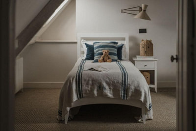 B&Q -  Edward Hopper White Single Bed Frame 3Ft With Slatted Headboard