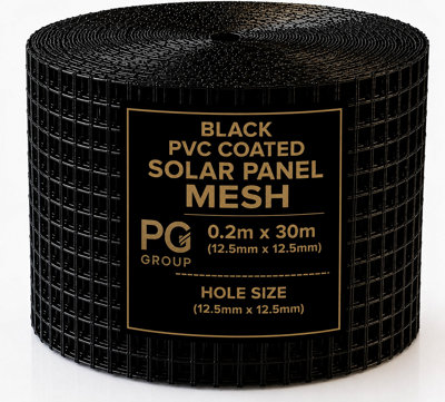 Pg 30M Pvc Coated Black Solar Proofing Bird Mesh To Control Prevent Protection Barrier  Stop Pigeons Nesting Under Solar Panels