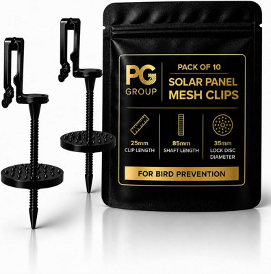 Pg Solar Panel Mesh Fixing Clips No Drill Installation For Bird Proofing Mesh Stops Pigeons & Small Animals Nylon (10) from B&Q