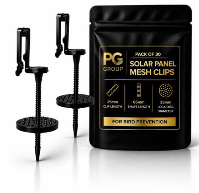 Pg Solar Panel Mesh Fixing Clips No Drill Installation For Bird Proofing Mesh Stops Pigeons & Small Animals Nylon (30) from B&Q
