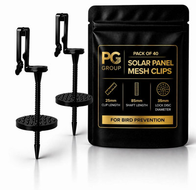 Pg Solar Panel Mesh Fixing Clips No Drill Installation For Bird Proofing Mesh Stops Pigeons & Small Animals Nylon (40) from B&Q
