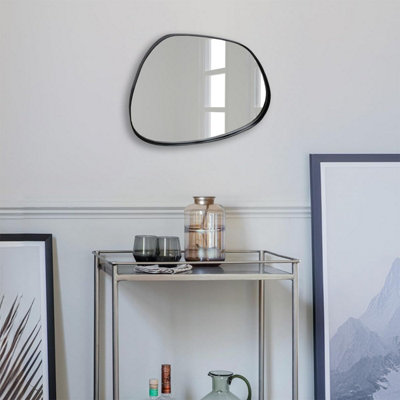 Agenzia 14 Unisex Black Modern Pebble Metal Wall Mirror 28 X 36Cm | : Size 28 X 36 Cm - Image 2