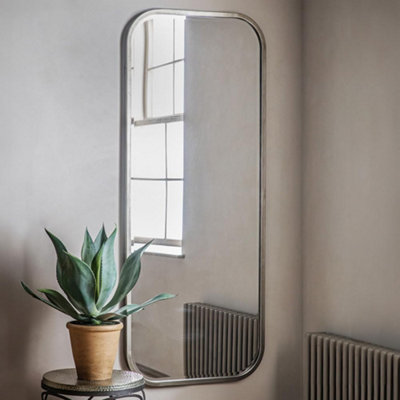 Agenzia 14 Unisex Silver Champagne Curved Metal Frame Full Length Wall Mirror 156.5 X 65.5Cm In | : Size 156.5 X 65.5 Cm - Image 2