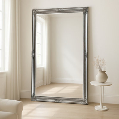 Agenzia 14 Extra Large Antique Silver Ornate Leaner Wall Mirror from B&Q