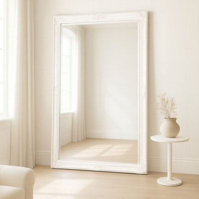 B&Q -  Extra Large Antique White Ornate Leaner Wall Mirror