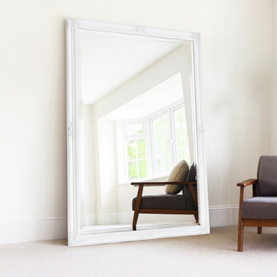 Agenzia 14 Extra Large Antique White Ornate Leaner Wall Mirror from B&Q