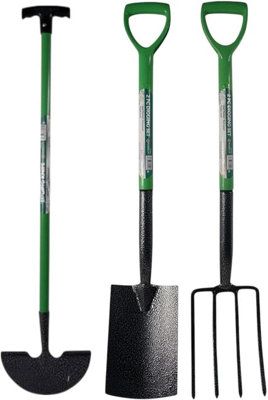  - 3 Piece Heavy Duty Set With SpadeFork & Edging Hoe